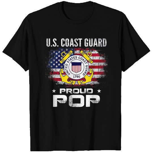 US Coast Guard Proud Pop With American Flag T-shirt