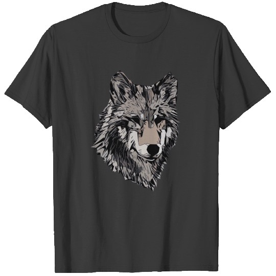 predator wolf animal face art head wolfs T-shirt