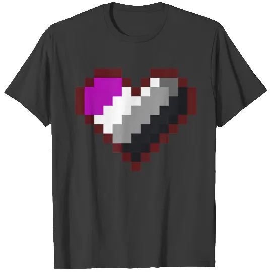 Gaymer LGBT Retro Pride Asexual Gamer Pixel Heart T-shirt