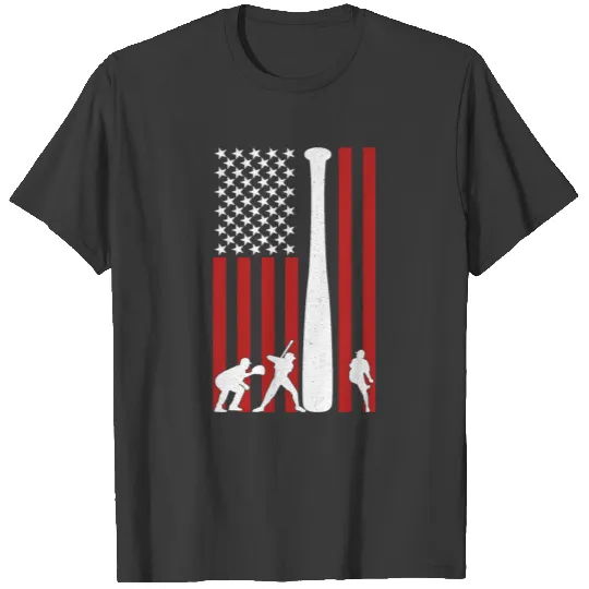 USA Baseball Flag Father's Day Independence Day T-shirt
