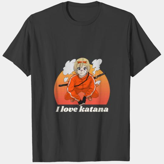 I love katana Sora - vintage aesthetic T-shirt