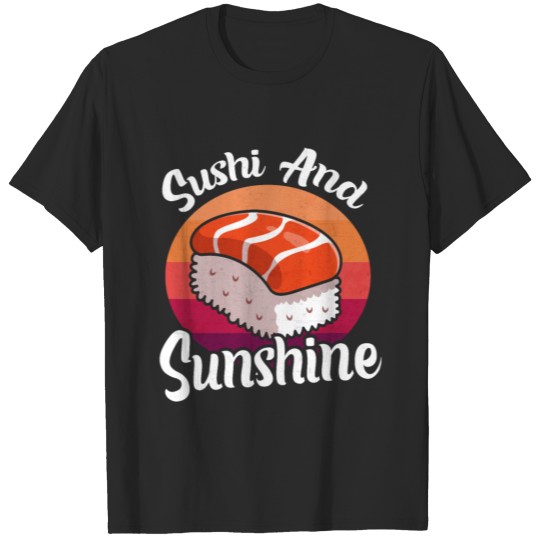 Discover Sushi and Sunshine Vintage Retro Summer Beach Food T-shirt