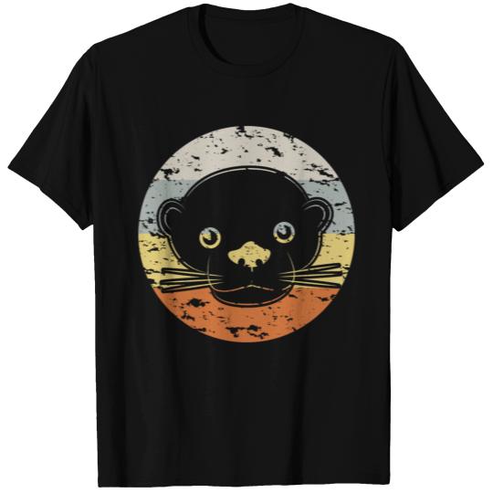 Otter Face Portrait Vintage Retro Grunge T-shirt