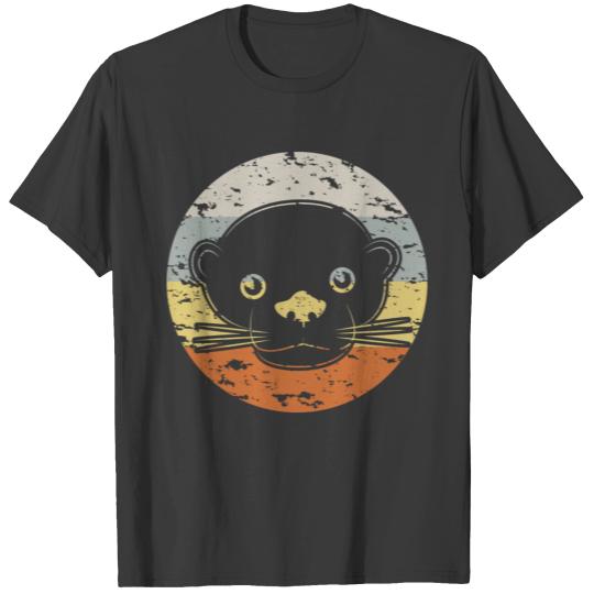 Otter Face Portrait Vintage Retro Grunge T-shirt