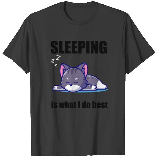 Sleepy Grey Cat Sleeping Is What I Do Best T-shirt