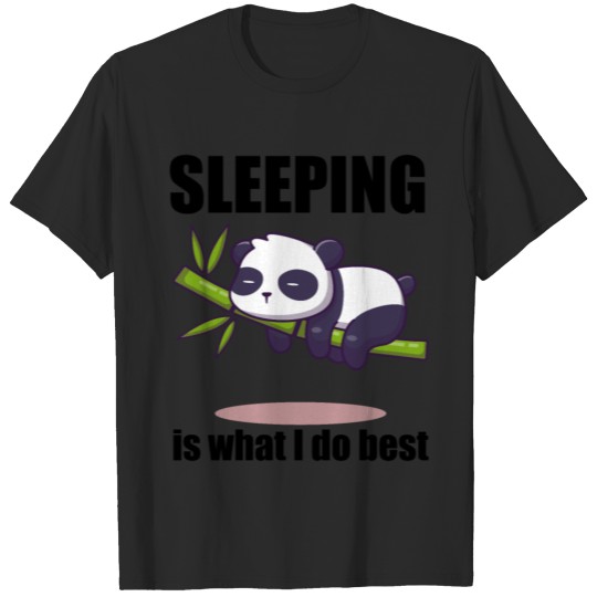 Discover Sleepy Panda Hanging on Bamboo Sleeping Is What I T-shirt