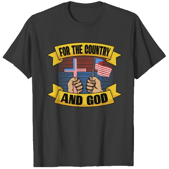 For God And Country American Flag Cross Patriotic T-shirt