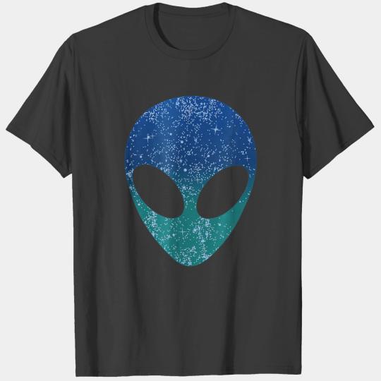 Alien Head Starry Night Sky T-shirt