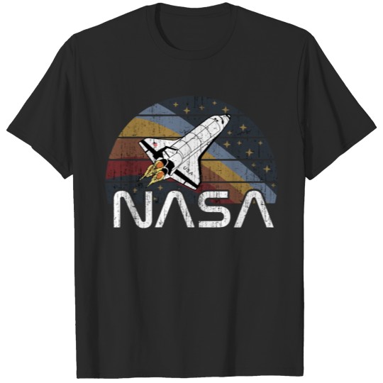Nasa Retro Rocketship Vintage Stars Science Space T-shirt