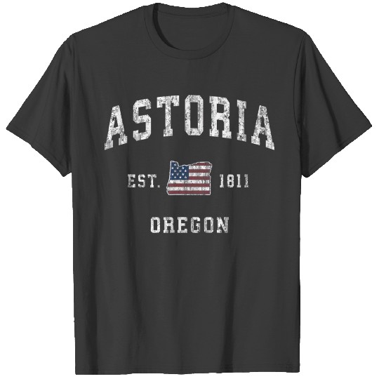 Astoria Oregon OR Vintage American Flag Sports T-shirt