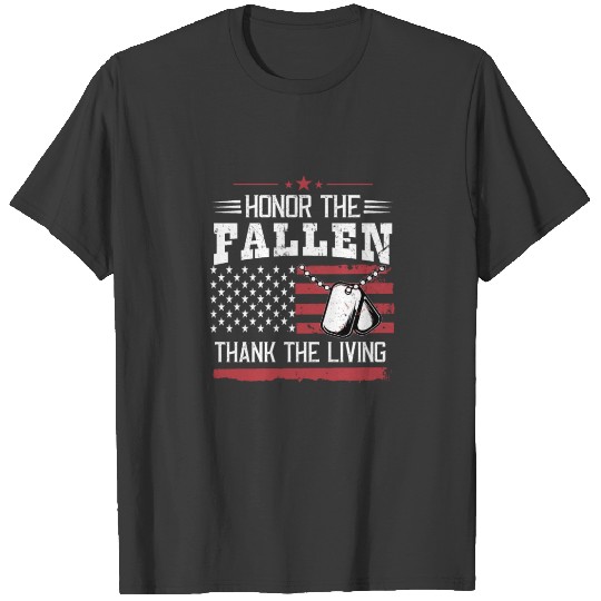 Honor The Fallen Thank The Living American Flag T-shirt