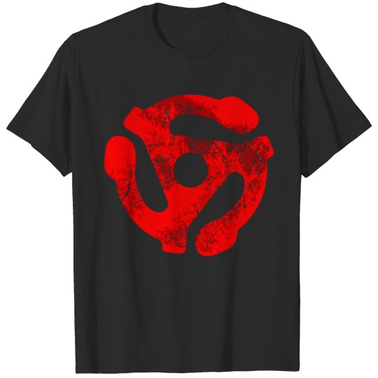 Music Turntable Record Dj Red 45 Rpm Adapter T-shirt