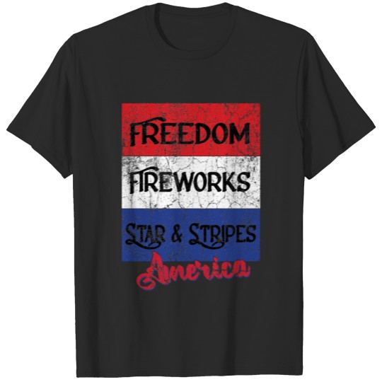 Discover Freedom Fireworks Stars & Stripes T-shirt