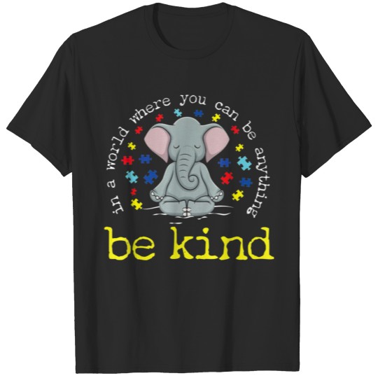 Discover Elephants Yoga Autism Awareness Kindness Heart T T-shirt