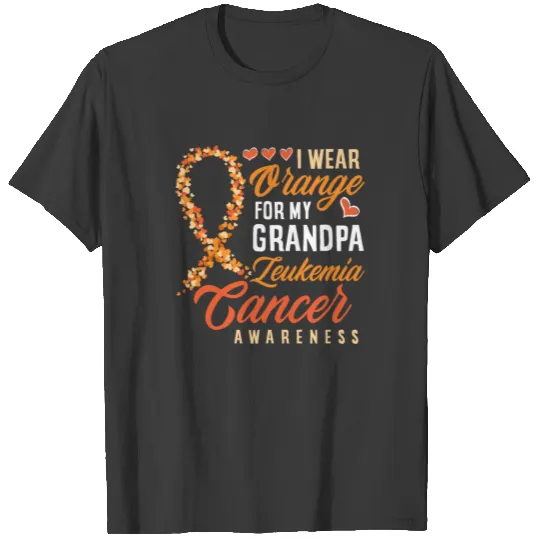I Wear Orange For My Grandpa Leukemia Cancer T-shirt