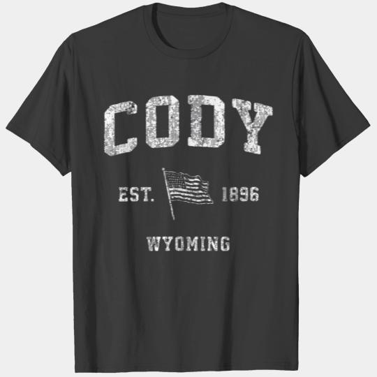 Cody Wyoming WY Vintage US Flag Sports T-shirt