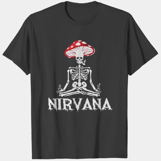 nirvana T mushroom skeleton t T T-shirt