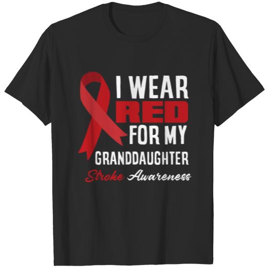 Discover I Wear Red For My Granddaughter Stroke Awareness T-shirt