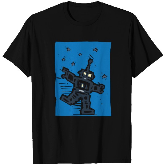 Dancing Robot - Woodcut T-shirt