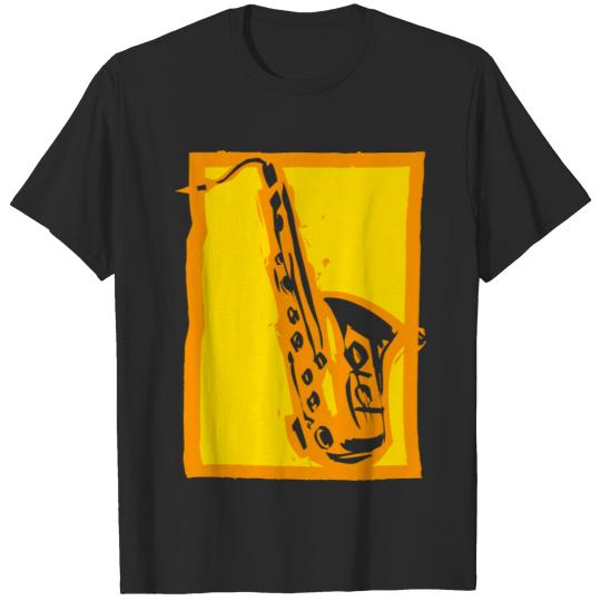 Discover Saxophone - Woodcut T-shirt