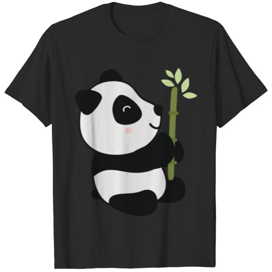 Discover Panda with bamboo funny kids cartoon T-shirt