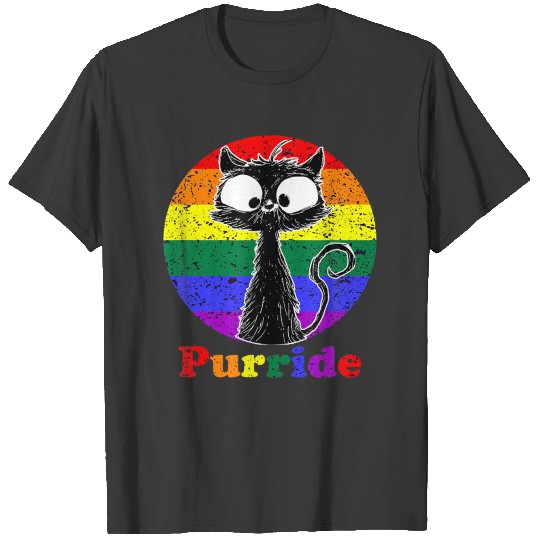LGBT Cat Lovers Purride Flag Gay Pride Month Funny T-shirt