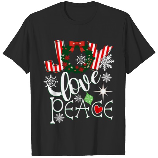 Discover Joy Love Peace Shirt Chirstmas Hope Winter Snowfla T-shirt