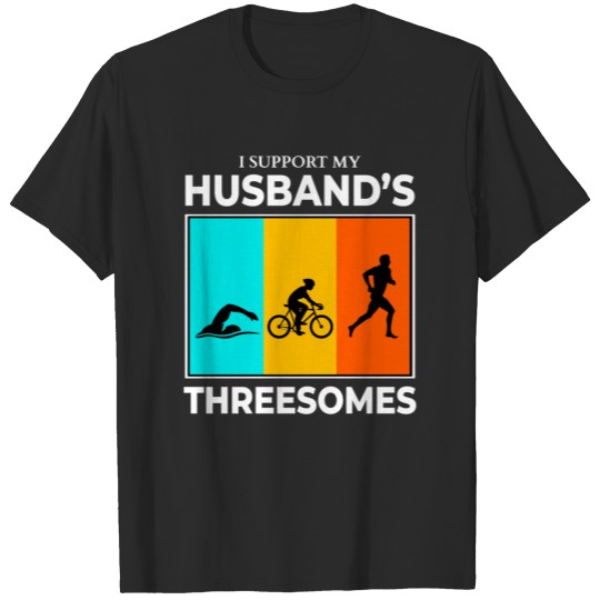 Discover Swim Bike Run Triathlon Triathlete Husband Wife T-shirt