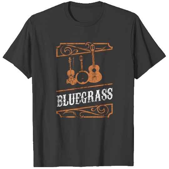 Bluegrass Music Guitar Player And Funny Banjo Inst T-shirt
