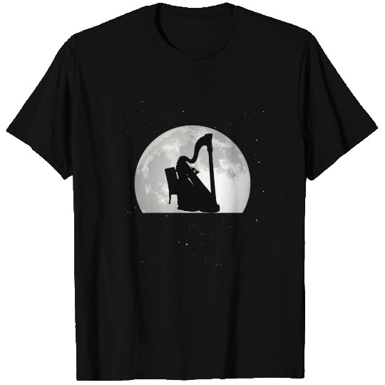 Harp Moon Instrument Harpist Orchestra T-shirt