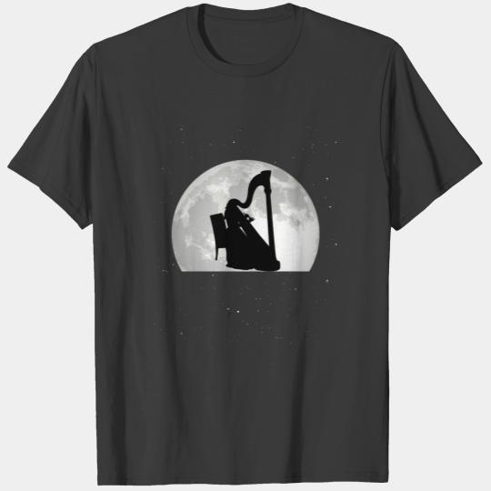 Harp Moon Instrument Harpist Orchestra T-shirt