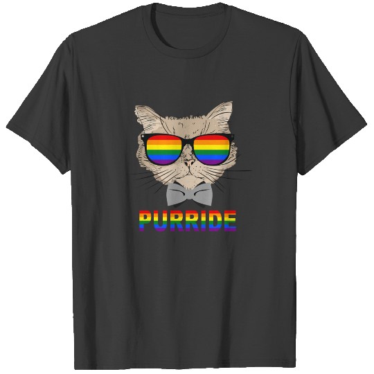 Purride Funny Cat Lover LGBT Gay Pride Month T-shirt