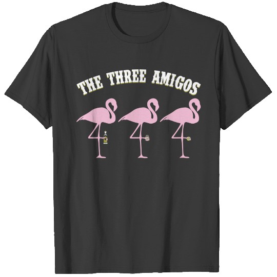 The Three Amigos Flamingos With Tequila Salt Lime T-shirt