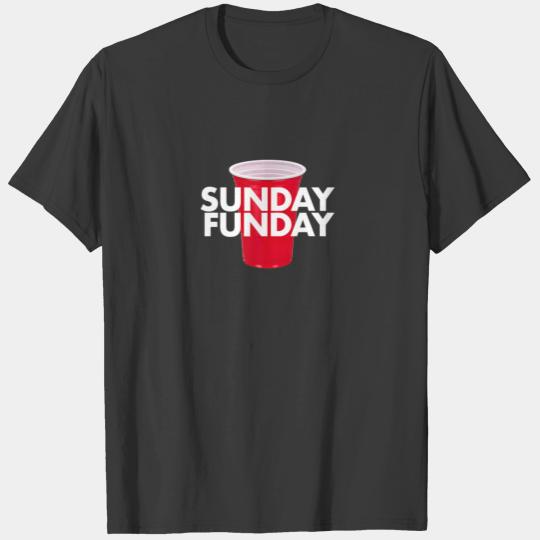 Sunday Funday Day Drinking Red Cup Beer Alcohol T-shirt