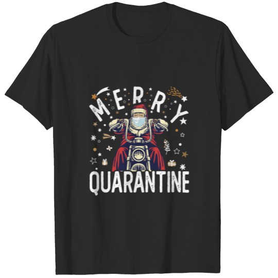 Discover Motorcycle Hipster Santa Face Mask 2020 Merry Quar T-shirt