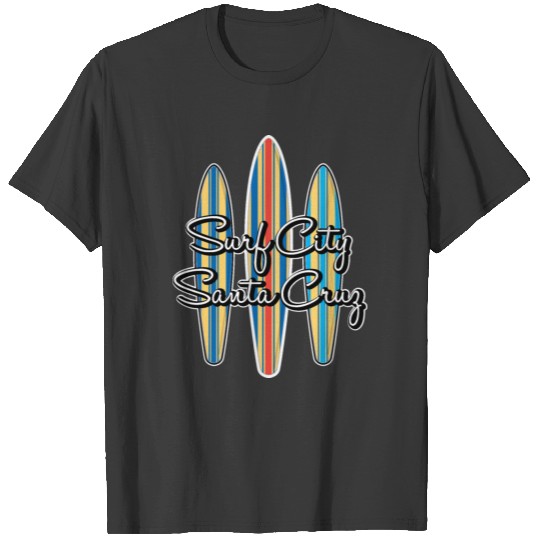 Surf City Santa Cruz California Logo 3 Surfboards T-shirt