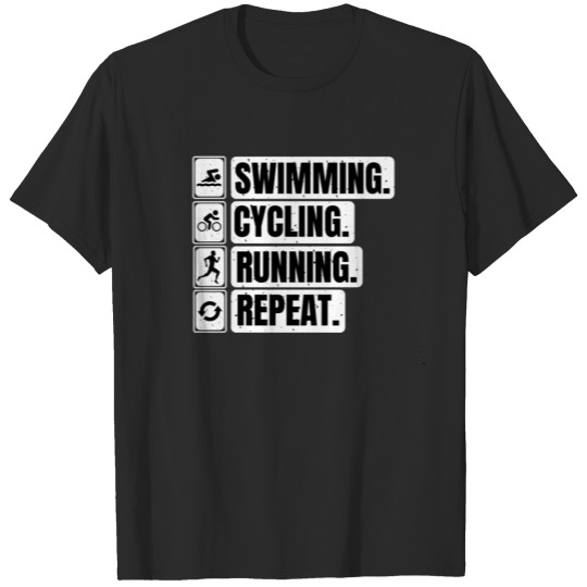 Discover Sports Swimming Cycling Running Repeat Olympics T-shirt