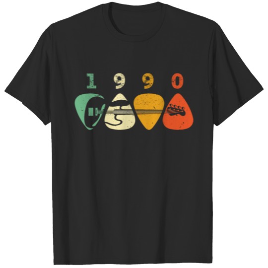 Discover 1990 Bass Pick T Shirt Retro 1990 Bass Pick Musici T-shirt