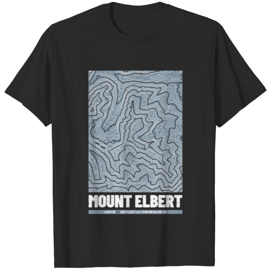 Discover Mount Elbert | Topographic Map (Grunge) T-shirt