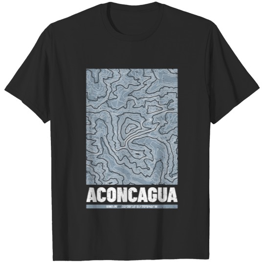 Discover Aconcagua | Topographic Map (Grunge) T-shirt