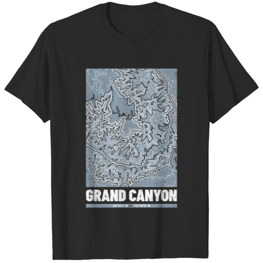 Discover Grand Canyon | Topographic Map (Grunge) T-shirt