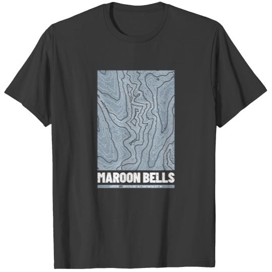 Maroon Bells | Topographic Map (Grunge) T-shirt