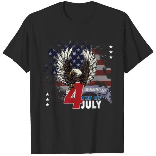Discover 4th of july proud eagle independence day T-shirt