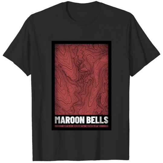 Discover Maroon Bells | Topographic Map (Grunge) T-shirt