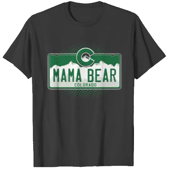 Colorado License Plate Mama Bear Premium T Shirt T-shirt