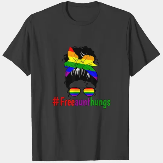 Free Aunt Hugs T Shirt Gay Pride LGBT Q Month T-shirt