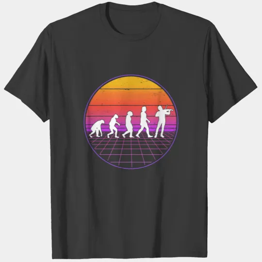 Violin Evolution Vaporwave Violinist T-shirt
