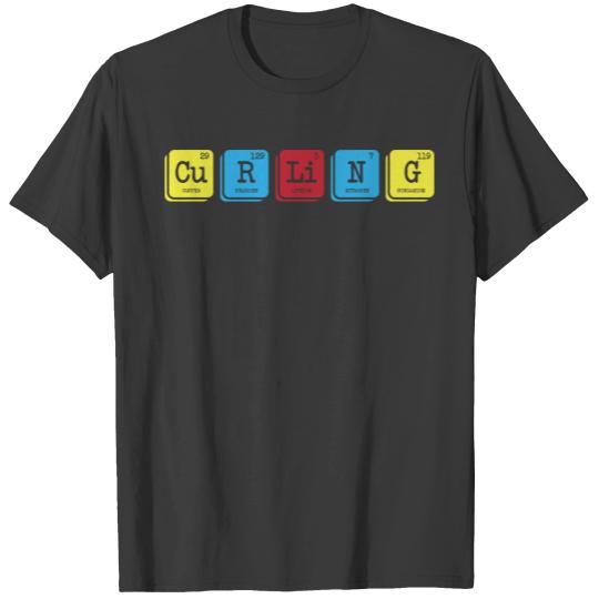 Funny Curling Stone Curler Sport Periodic Table Sc T-shirt