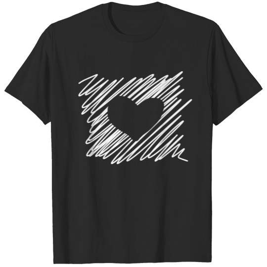 Discover Heart pattern strokes T-shirt