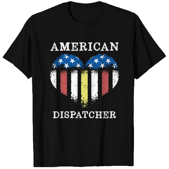 Dispatcher 911 Thin Gold Yellow Line T-shirt